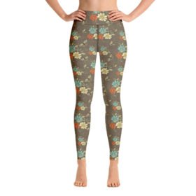 Nature Brown Butterfly Yoga Leggings